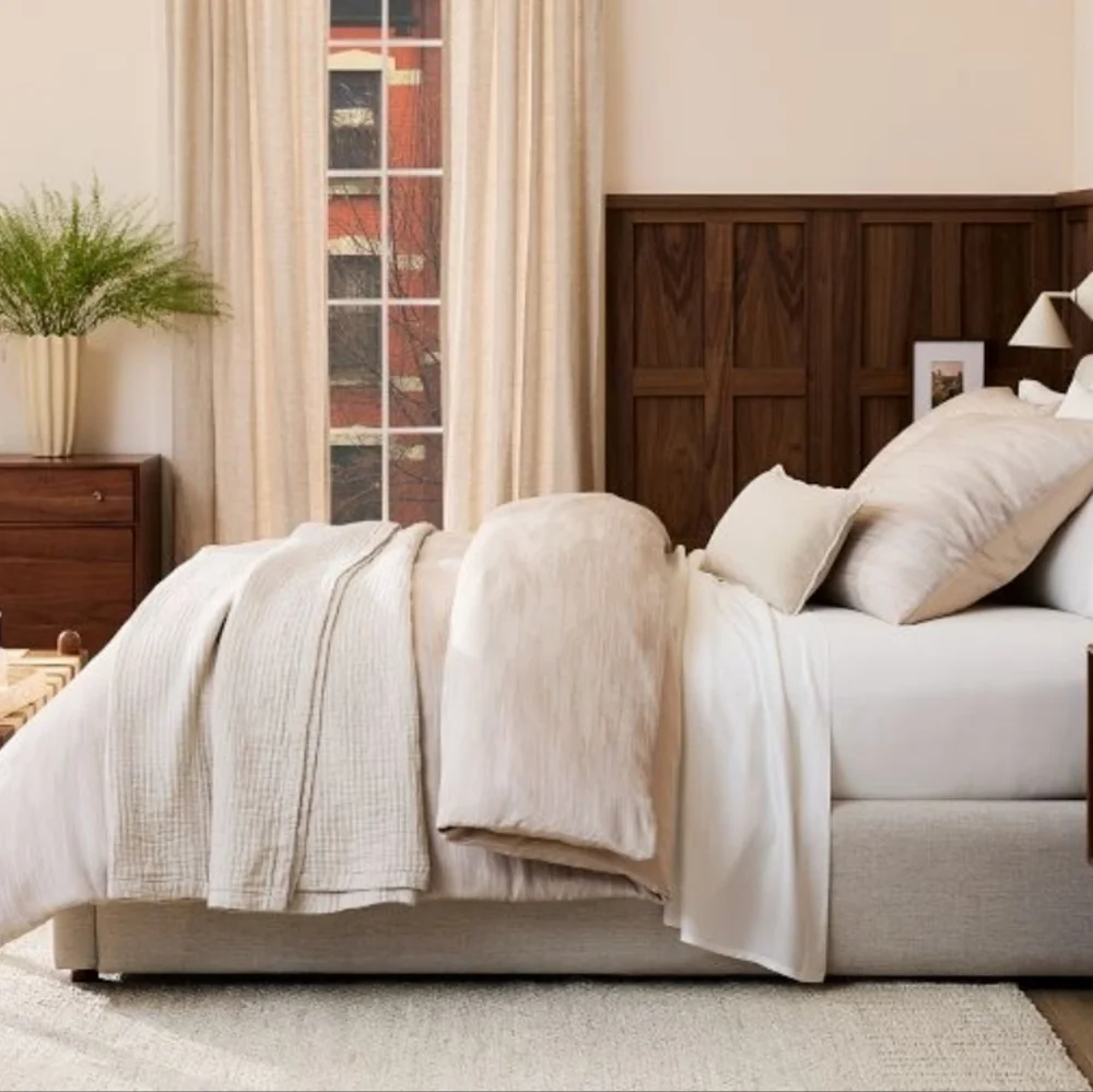❤️BUY 2 GET 1 FREE Silky TENCEL™ Striated Duvet Cover,Queen&King/California King